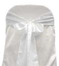White Satin Tie from Always Invited Event Rentals