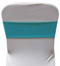 Turquoise Spandex Chair Band from Always Invited Event Rentals