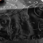 $4.25 ~ Black Embroidered Satin from Always Invited Event Rentals