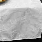 $4.25 ~ White Embroidered Satin Runner from Always Invited Event Rentals